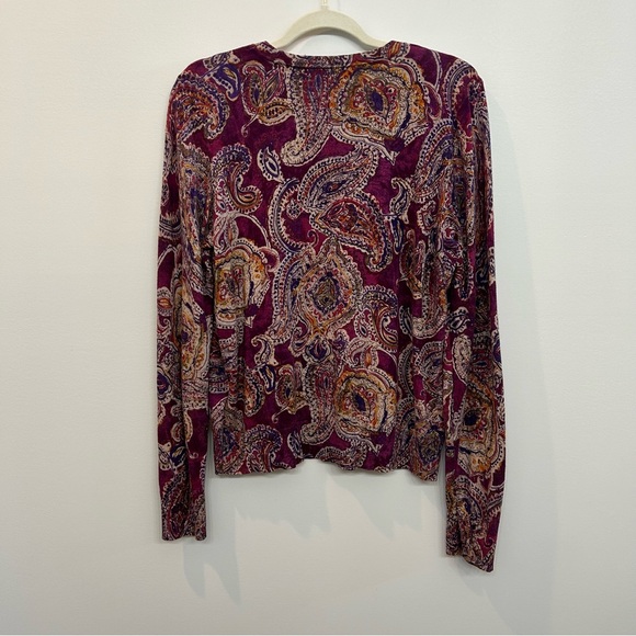 Lauren Ralph Lauren Woman’s Paisley Crew Neck Long Sleeve Sweater Size XL - Picture 7 of 10